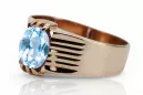 Originálny produkt Vintage 14k s ružovým zlatým Aquamarine Ring vintage šperky VRC007R